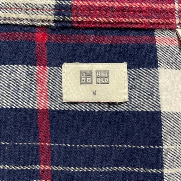 Uniqlo Multi Color Plaid Flannel Long Sleeve Button Down Shirt MEDIUM - Picture 6 of 6